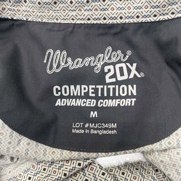 Wrangler 20X Competition Advance Comfort Mens Medium Snap Button Western Shirt - Picture 11 of 12